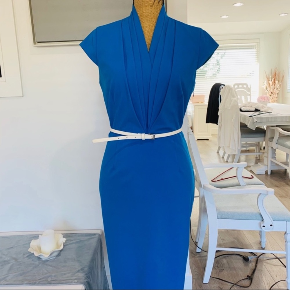 Calvin Klein - Blue Dress & White Belt